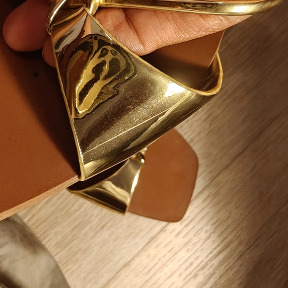 Zara Gold and Brown Sandals with Metallic Finish - Picture 5 of 7